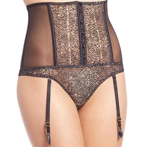 Sheer Mesh Corset Garter Belt Addiction Provocante