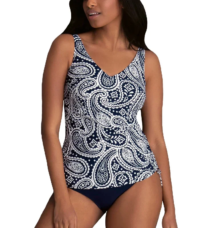 Anita Paisley Passion Illy Adjustable Side Tankini (8470)- Dark Blue