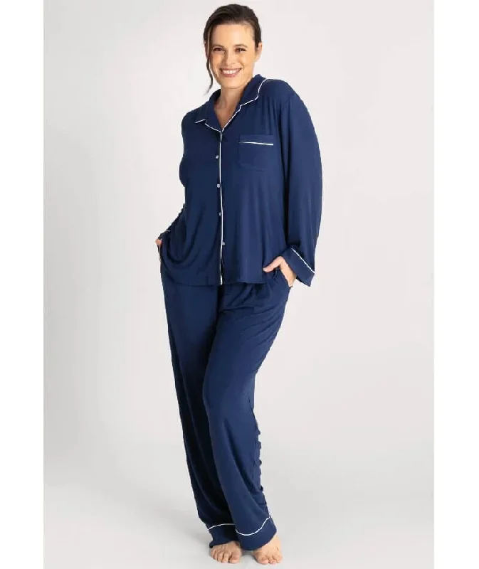 Ava & Audrey Maddison Knit Lounge PJ Set - Navy