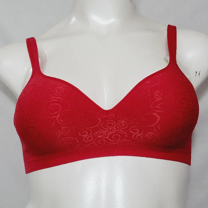 Bali 3463 Comfort Revolution Wire Free Bra 36B Crimson Swirl Red NEW WITH TAGS