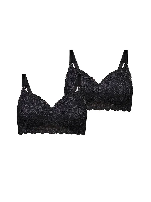 Maternity Bras - 2 Pack - Black Charcoal