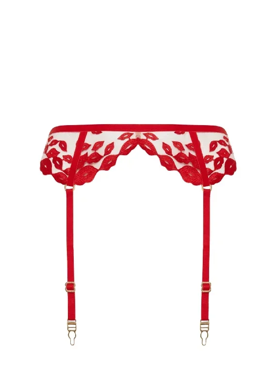 Marian Suspender (Tomato Red/Sheer)