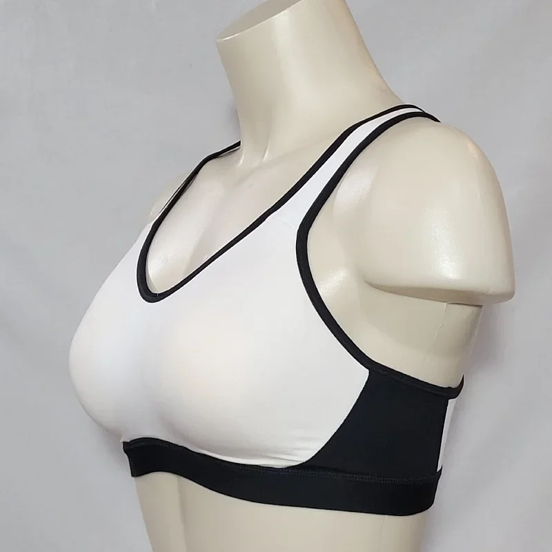 champion-n9554-concealing-petals-wire-free-sports-bra-small-white-black-nwt