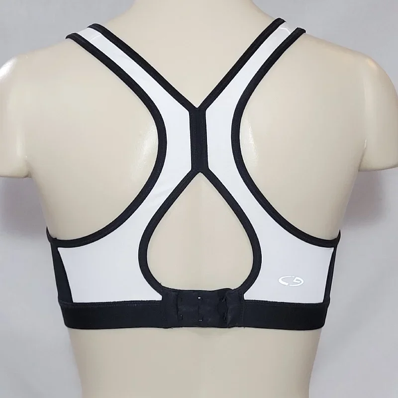 champion-n9554-concealing-petals-wire-free-sports-bra-small-white-black-nwt