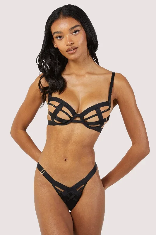 chantal-black-elastic-and-mesh-thong