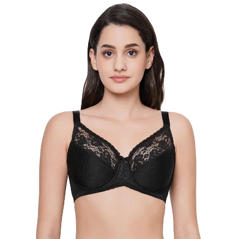 Charming Illusion Non-Padded Wired Full Coverage Minimizer Plus Size Bra - Black