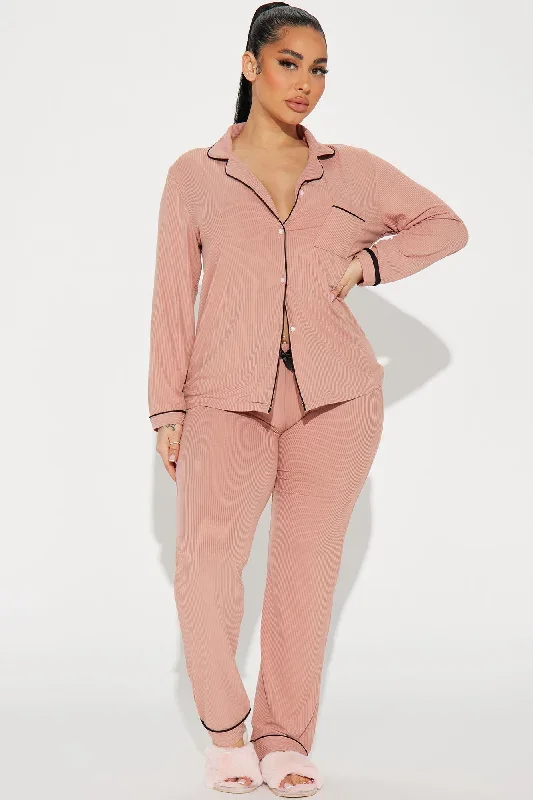 Cozy And Snuggly PJ Pants Set - Brown