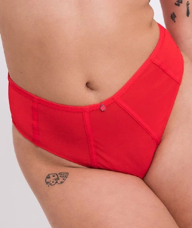 Curvy Kate Elementary High Waist Brazilian Brief - Red/Pink