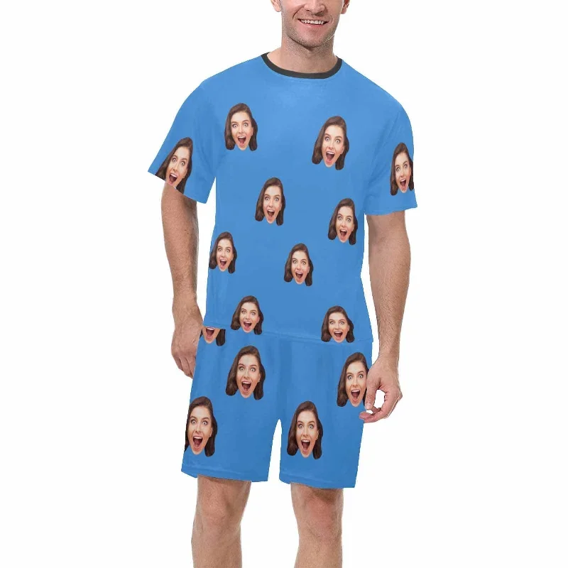 custom-face-couple-pajamas-personalized-face-couple-matching-crew-neck-short-pajama-set