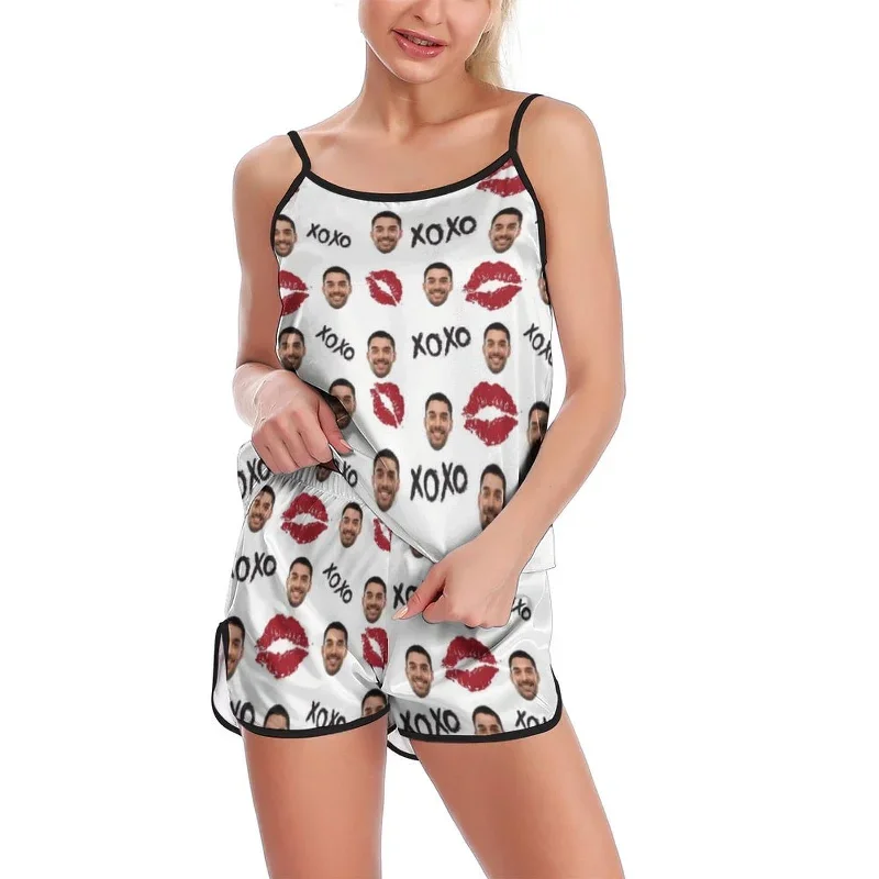 custom-face-pajamas-red-lips-sleepwear-personalized-womens-sexy-cami-pajamas-set