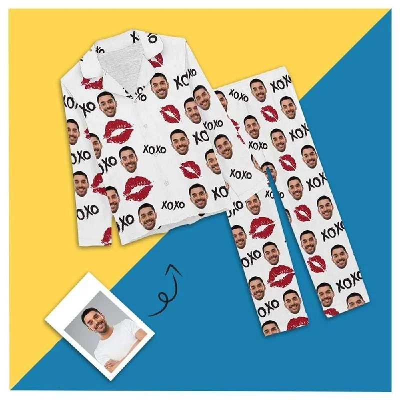 custom-face-pajamas-xoxo-sleepwear-personalized-red-lips-womens-pajama-set-for-wife-or-girlfriend