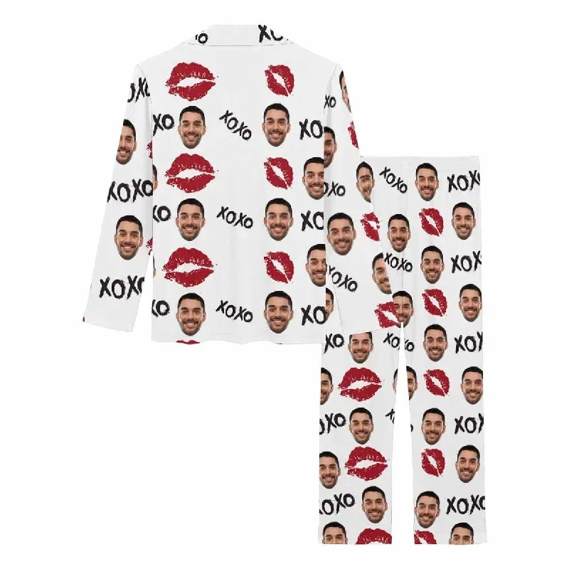 custom-face-pajamas-xoxo-sleepwear-personalized-red-lips-womens-pajama-set-for-wife-or-girlfriend