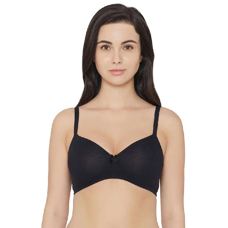 Essentials Padded Non Wired Full Cup T-shirt Bra - Black