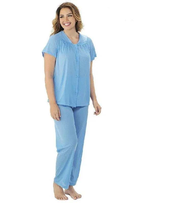 Exquisite Form Short Sleeve Pajamas - Purity Blue