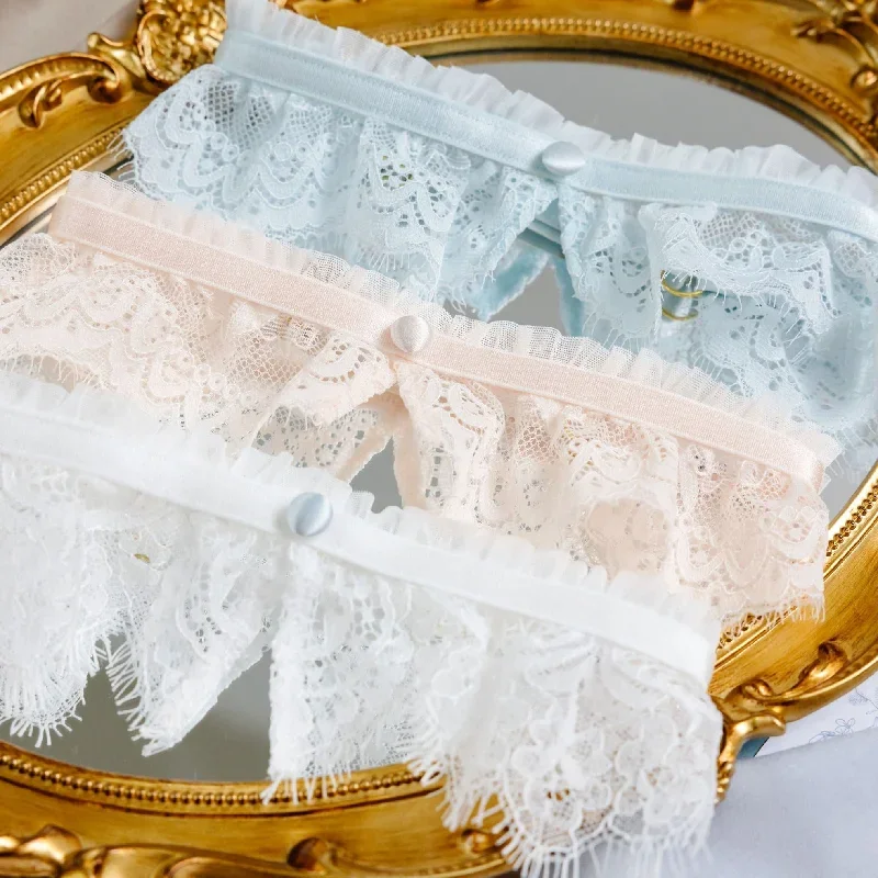 Eyelash Lace Leg Garter - Champagne