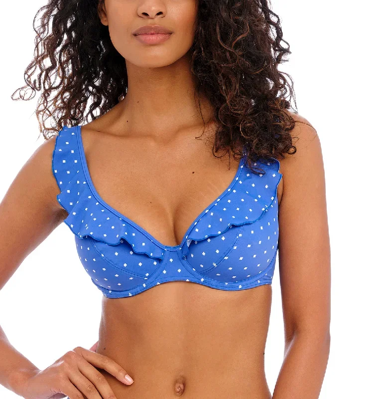 Freya Jewel Cove High Apex Underwire Bikini Top with J Hook (7230)- Azure