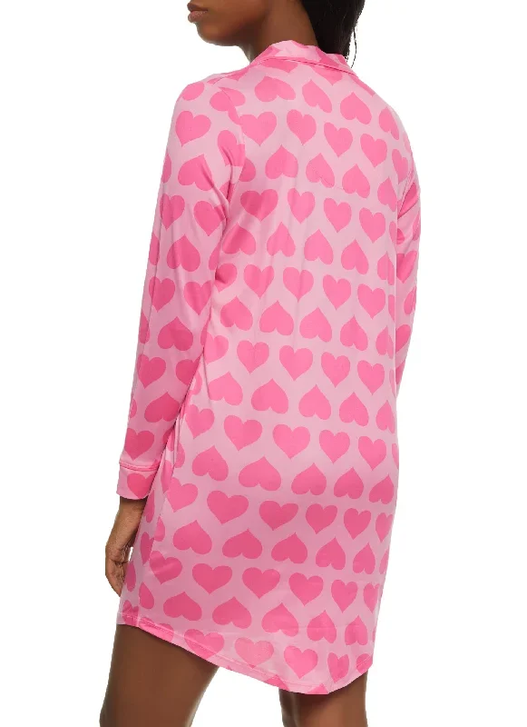 fuchsia-heart-patterned-notch-collar-nightshirt-1151052315033