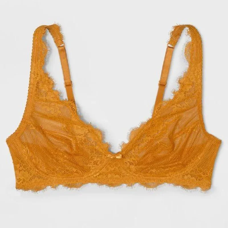 gilligan-omalley-high-apex-lace-wire-free-bra-bralette-xs-x-small-citrine-orange