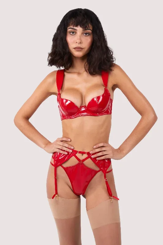 hustler-maxine-red-pvc-strap-and-ring-detail-suspender