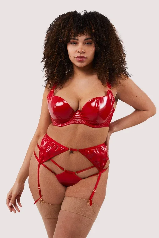 hustler-maxine-red-pvc-strap-and-ring-detail-suspender