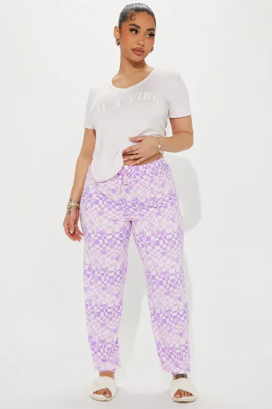 I'm A Vibe PJ Jogger Set - Lavender