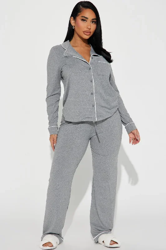 In The Morning PJ Pant Set - Heather Grey