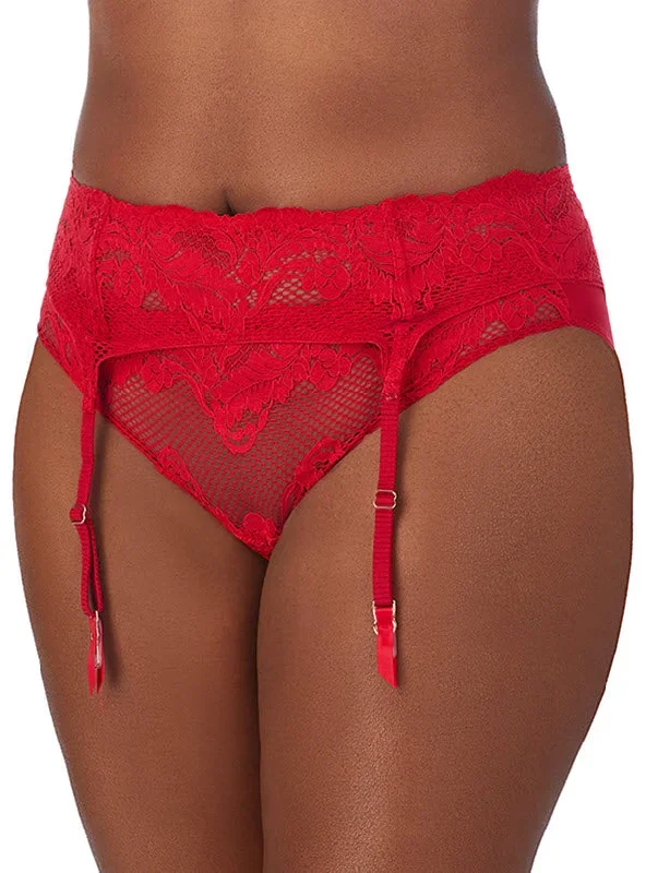 Le Mystere Lace Allure Ruby Red Lace Garter Belt 4946