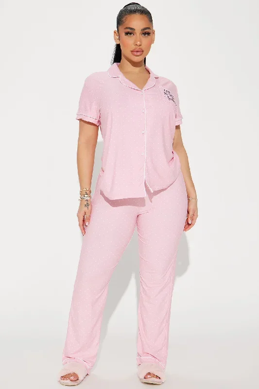 Let Me Be Your Fantasy PJ Pant Set - Pink/combo