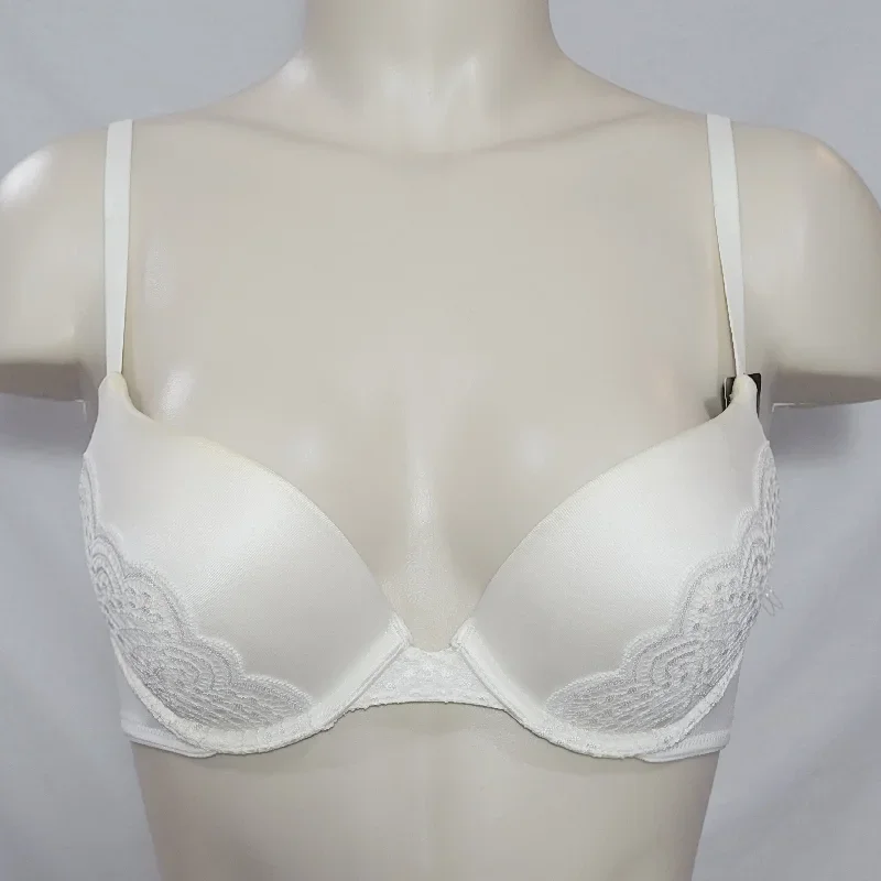 Maidenform DM9449 9449 Lacy Demi Coverage Push-Up UW Bra 32C Pearl Ivory NWT