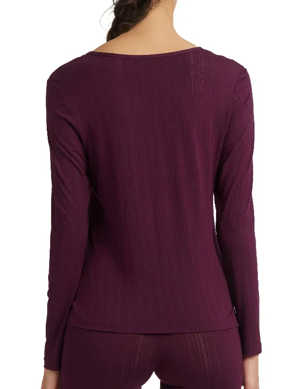 MellowLuxe Long Sleeve Top Dried Cherry Red Sale