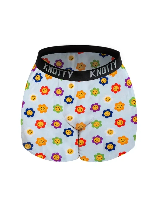 Multi Flower Smiley Faces Boxer