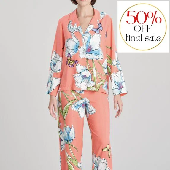 Natori Wild Poppy Pj set in Bright Coral R76009