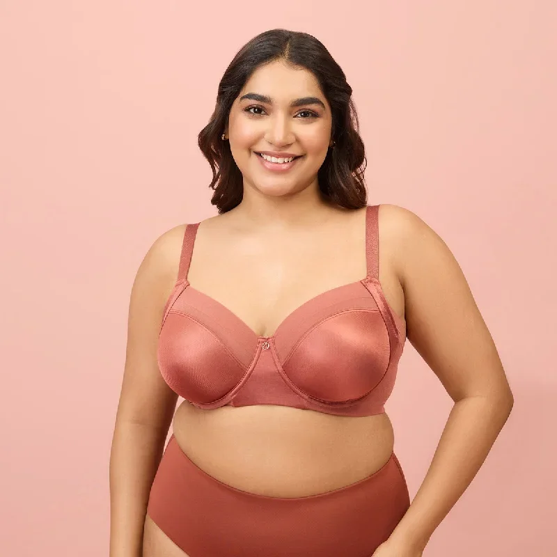 Nykd by Nykaa Super Support Infinity Mesh Non Padded Bra-NYB150-Rust