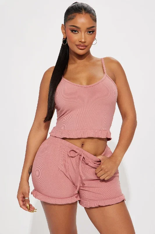 Pajama Party Squad PJ Short Set - Mauve