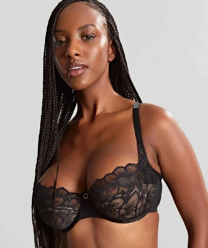 Panache Allure Underwired Balconnet Bra - Black / Latte