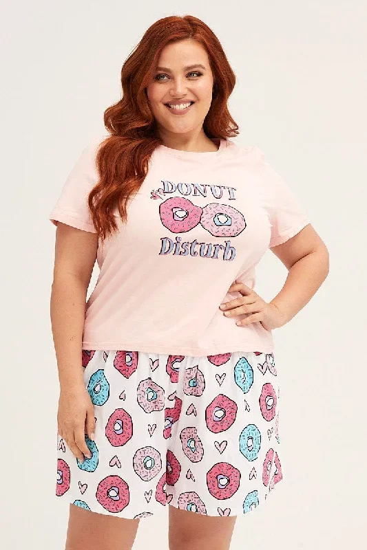 placement-donuts-cotton-short-sleeve-top-shorts-pj-set-cnw9020r-34wb