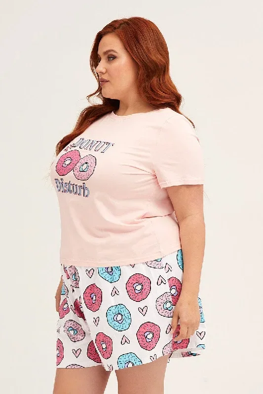 placement-donuts-cotton-short-sleeve-top-shorts-pj-set-cnw9020r-34wb