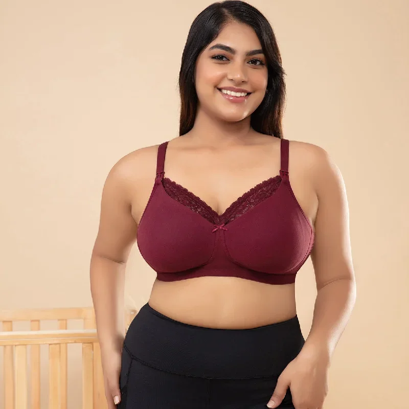 Pretty Maternity Feeding  Bra - Wine NYB031