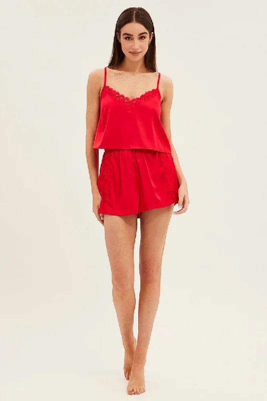 red-pyjamas-set-sleeveless-cami-shorts-satin-nw10045a-43wb