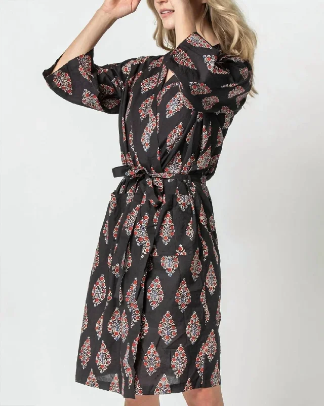 Robe In Cranberry Print