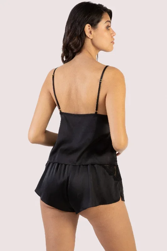 rosie-black-satin-and-lace-cami-short-set