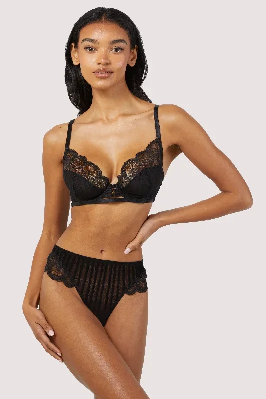 saretta-black-stripe-mesh-and-lace-high-waist-thong