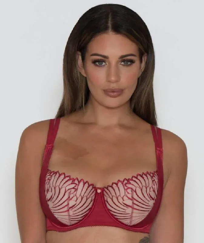 Scantilly Fallen Angel Balcony Bra - Garnet Red