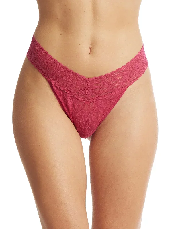 Signature Lace Original Rise Thong Evening Pour Red