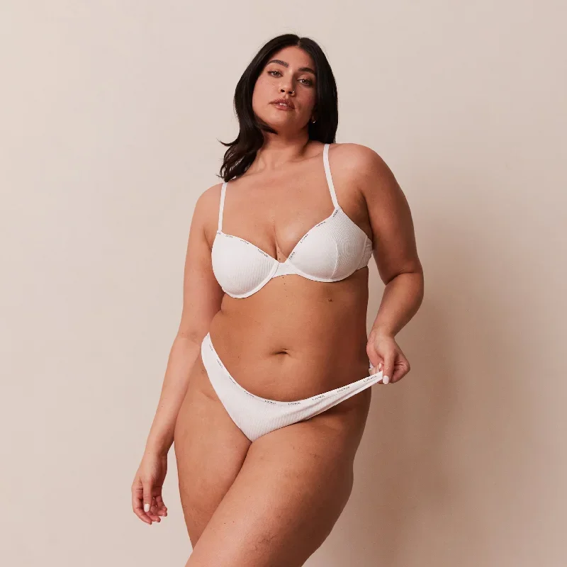 So Soft Ribbed T-Shirt Bra  - White