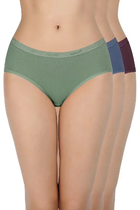 Solid Low Rise Hipster Panties (Pack of 3)