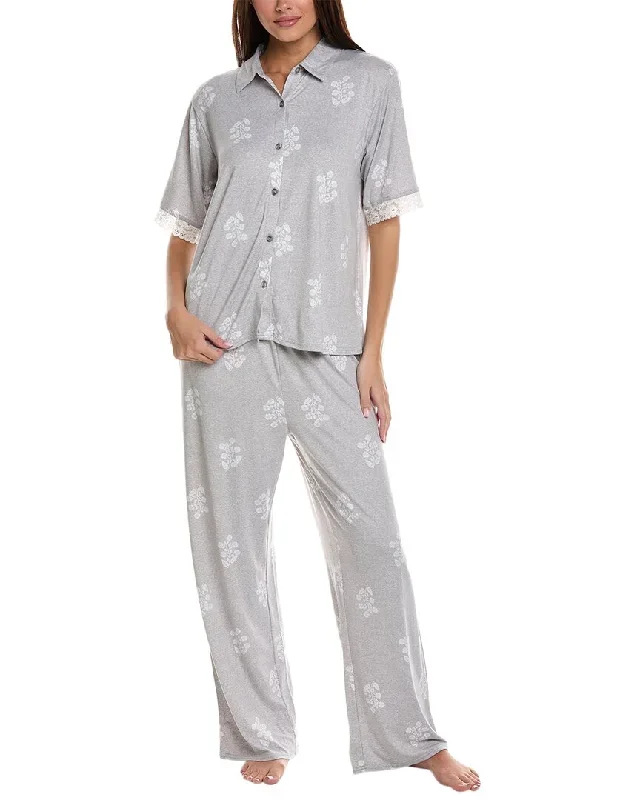 Splendid 2pc Notch Top & Pajama Pant Set