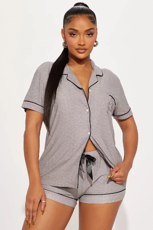 Still Gorgeous PJ Short Set - Grey/combo