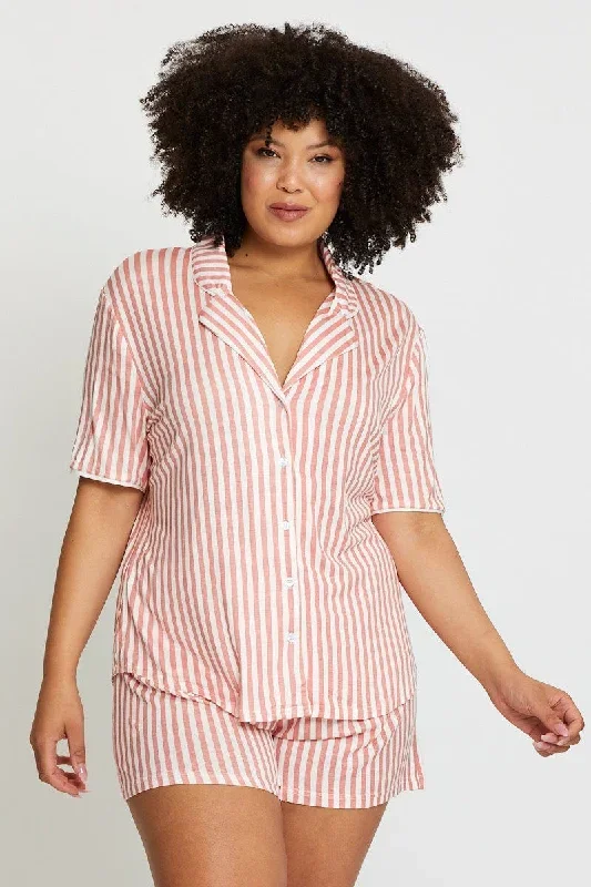 Stripe Jersey Pyjama 2 Piece PJ Set