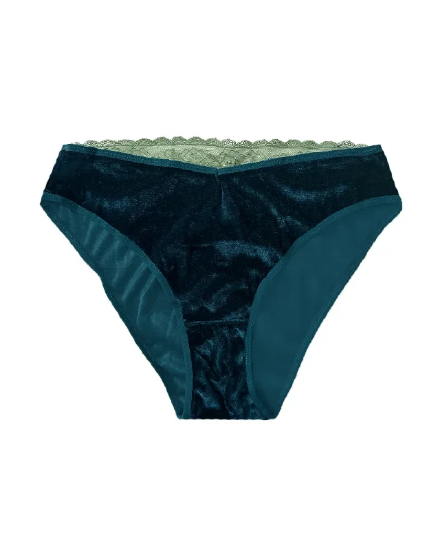 Velvet Lace-Trim Brief